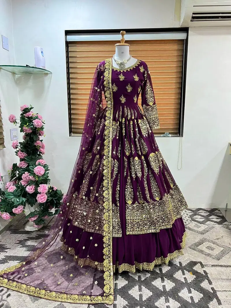 Sr 1506 Embroidery Indo Western Lehenga Choli Suppliers in India